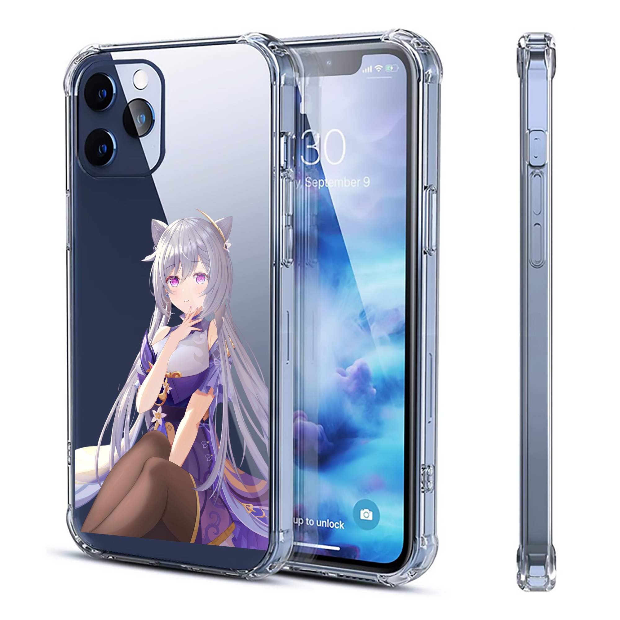 げんし神 刻晴 こくせい genshin Kokusei 【iPhone 12シリーズ対応】透明スマホケース（クリアソフトケース）